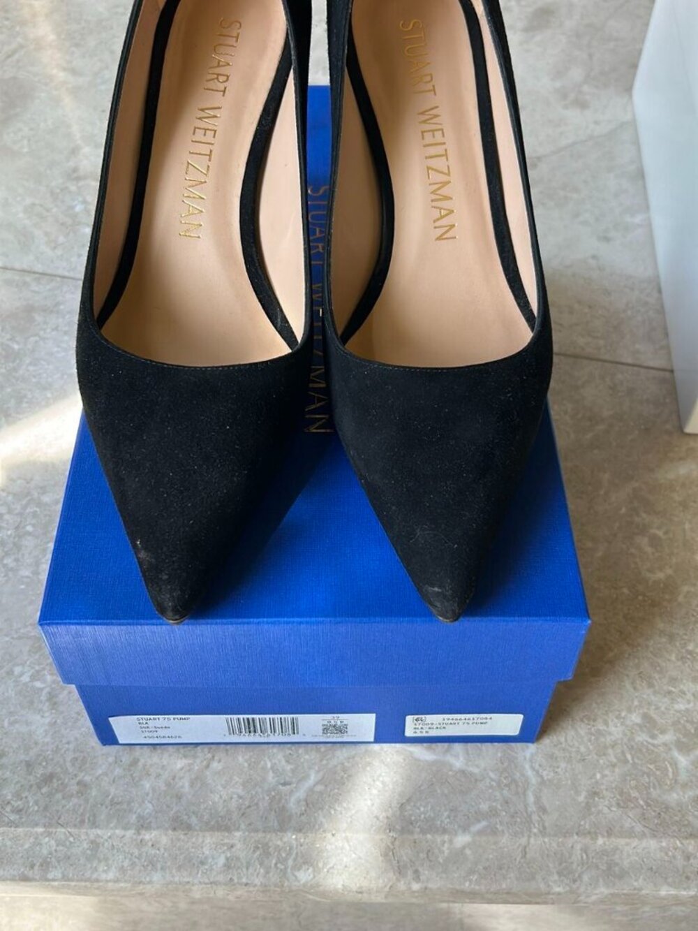 Stuart Weitzman Women's Black 75 Suede Pumps